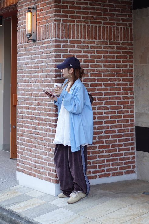 ベロアラインルーズパンツ